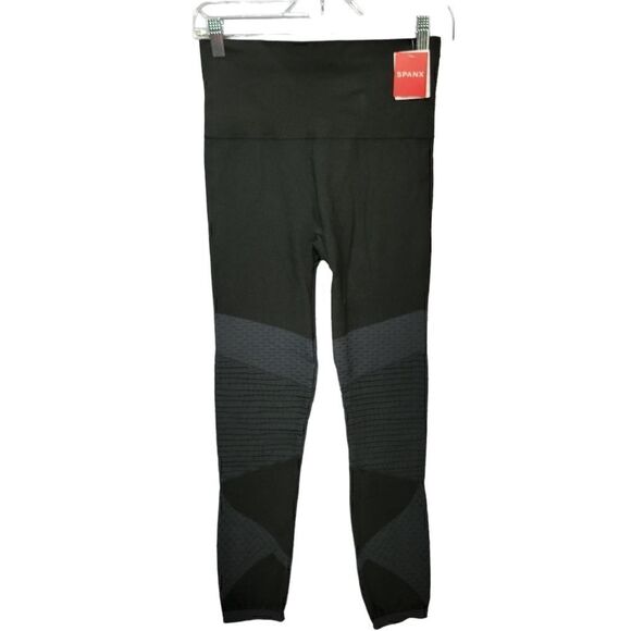 Spanx Seamless Moto Leggings Womens Medium (Sz 6-8) Very Black Shaping Ankle NEW - Picture 9 of 13